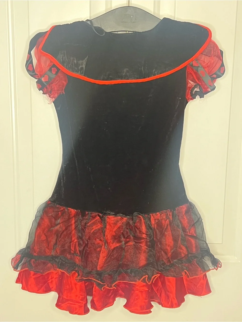 Queen of Hearts Halloween Tween Sz L 10-12 California Costume Dress See Descript